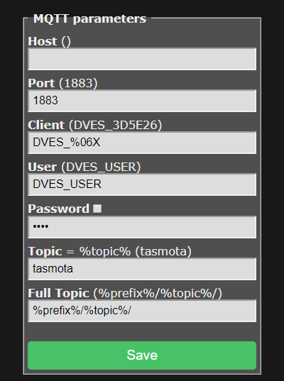 MQTT parameters